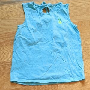 Sky Blue Kids Tank Top with Pineapple Detail